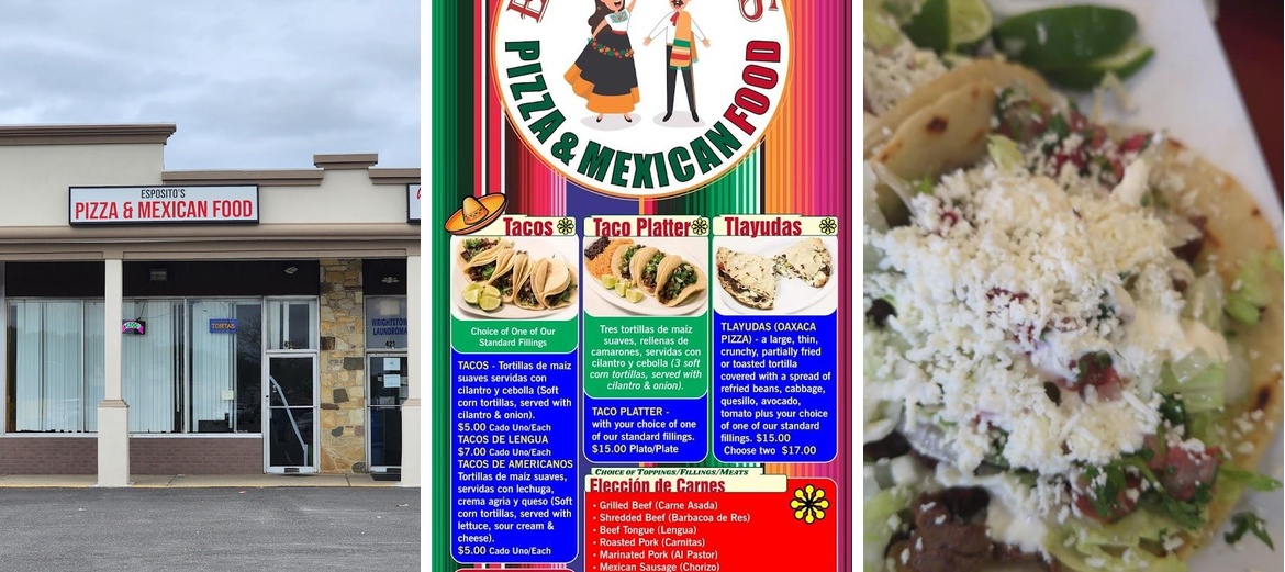 Esposito's Pizza & Mexican Food Menu